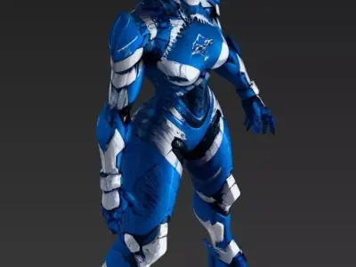 Female Shark Robot 3D model