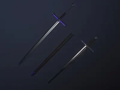 Medieval swords Low-poly 3D model buy