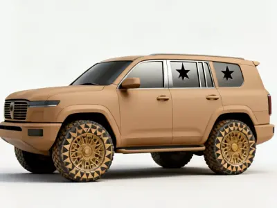 Stylized Sandstorm Spec-Ops SUV 3D Model Low-poly 3D model
