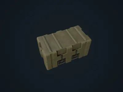 Stylized Low Poly Military Hard Case Low-poly 3D model