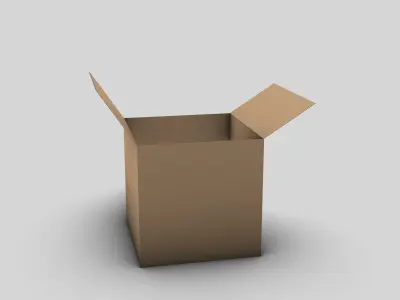 Cardboard Box Cube Free 3D model