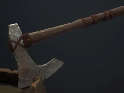 Celtic Axe Low-poly 3D model