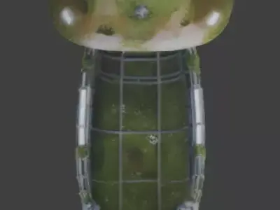 Bio-Mechanical Hanging Moss Lounge 3D Model Low-poly 3D model