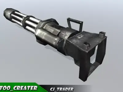 Vulcan Machine Gun Low-poly 3D model Low-poly 3D model