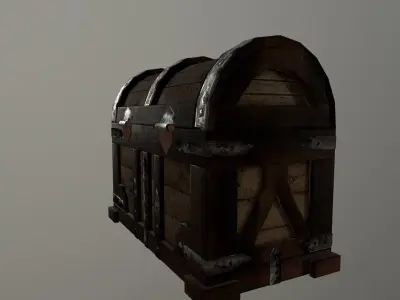 The Wooden Chest Low-poly 3D model