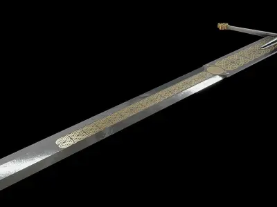 Scottish Claymore Sword Low-poly 3D model