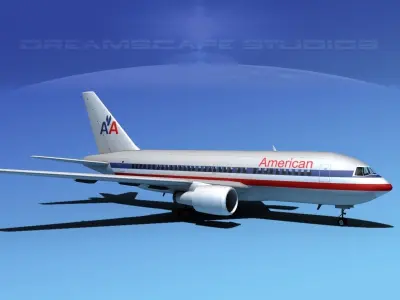 Boeing 767-100 American 3D model