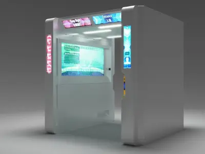 JR contactless biometric fare payments station Low-poly 3D model