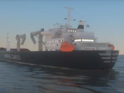 Cargo Ship 1  Low-poly 3D model