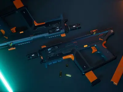 Modern SMG Low-poly 3D model