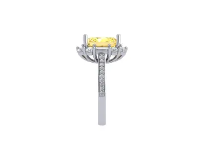 Radiant Art Deco Ring 3D print model 4