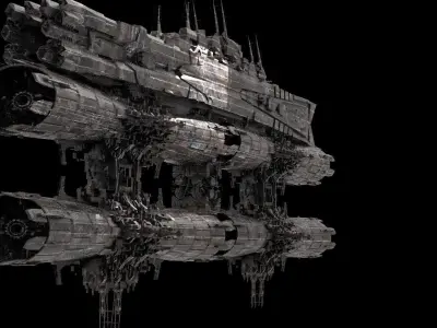 Monolith Station Ship 3D model