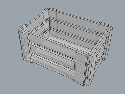 Wood board crate 3D model