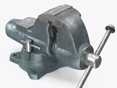Wilton Pipe Bench Vise Dusty Rigged 3D model