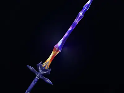 Handpainted Fantasy Stardust Sword Low-poly Low-poly 3D model