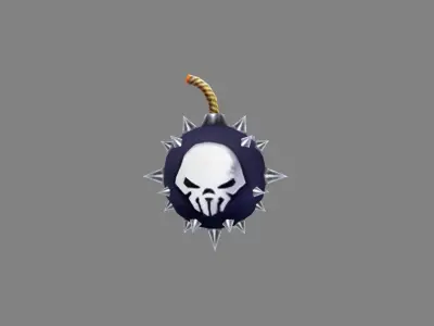 Rivet bomb with skull Low-poly 3D model