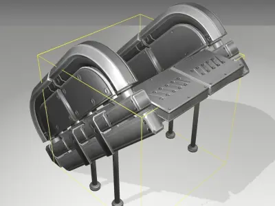 Futuristic Stairs - 32 - Basic Textures Low-poly 3D model