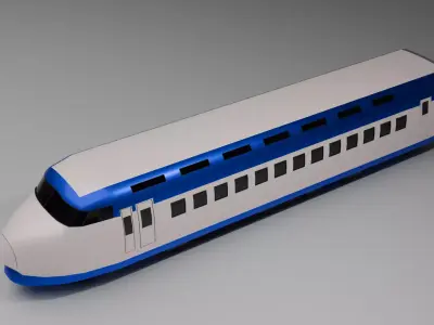 Low Poly Train Game Ready Vehicle FBX OBJ STL PRINT Low-poly 3D model