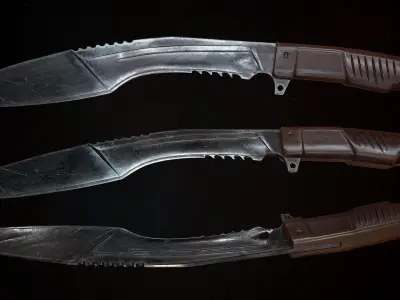 Knife Kukri Low-poly 3D model