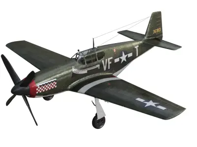 P-51 Mustang Low-poly 3D model