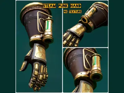 steam punk hand Low-poly 3D model