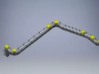 Slat Chain Conveyor industrial machine 3D model