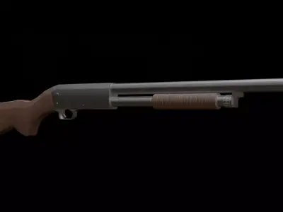 Low Poly Shotgun Low-poly 3D model purchase