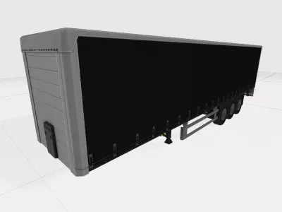 Long trailer Low-poly 3D model