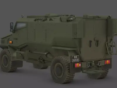  Foxhound MRAP 3D Model British Army Light Protected Vehicle  Low-poly 3D model