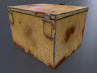 Metal Box Low-Poly Gameready PBR model Low-poly 3D model