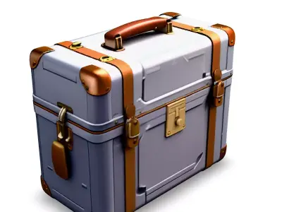 Vintage Metal Suitcase 3D Model Low-poly 3D model