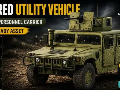 Armored Utility Vehicle Military Army Game Ready Low-poly 3D model