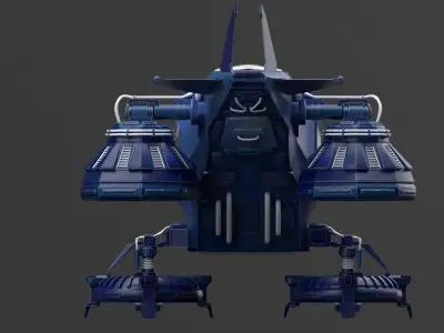 Spaceship Rig Low-poly 3D model