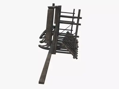 Medieval Carriage V12 Low-poly 3D model