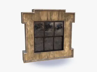 Cement Window 0001 Low-poly 3D model