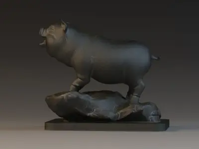 Pig Sculpture  Animal Parts 3D printing artwork Art 3D model