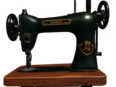 Vintage Sewing Machine 3D Model Low-poly 3D model