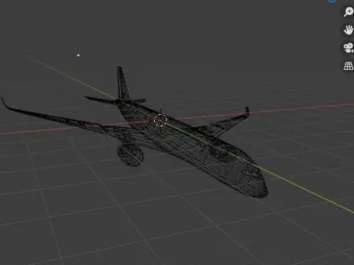  Airbus A350-900 Low-poly 3D model