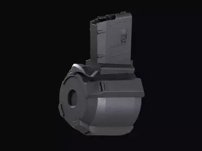 AR M4 - Magpul PMAG D-60 STANAG magazine Low-poly 3D model