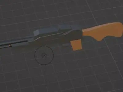 Kalashnikov machine gun Free low-poly 3D model