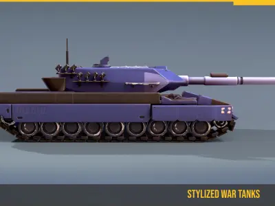 Stylized Tank Leopard 2 Low-poly 3D model