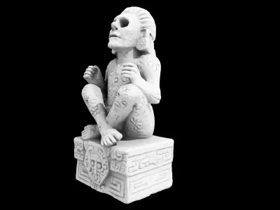 Aztec Stone Statue2 3D model