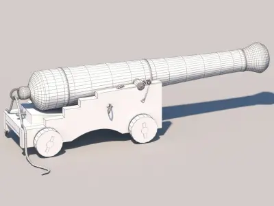 Ship cannon Low-poly 3D model