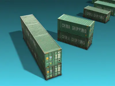 Shipping Container 07 Low-poly 3D model