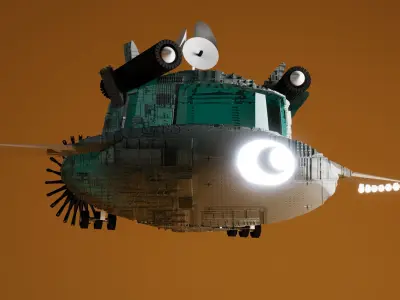 R-Space Spaceship  Low-poly 3D model