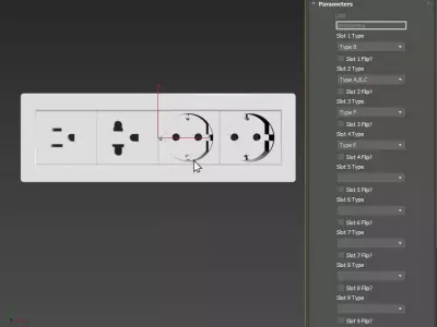 Power Sockets 3dsmax MCG 3D model