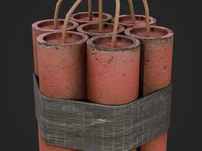 Dynamite Pack Game Ready Low-poly 3D model
