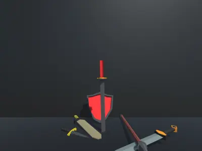 Low Poly Melee Weapons Pack Low-poly 3D model
