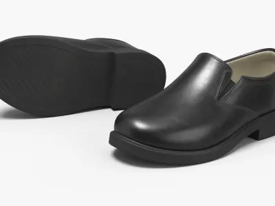 Boys Slip On Loafers with Socks Black 3D model