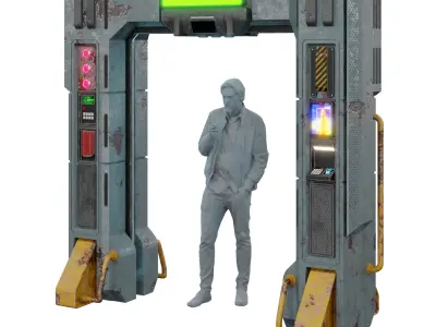Cyberpunk Security Checkpoint 3D model